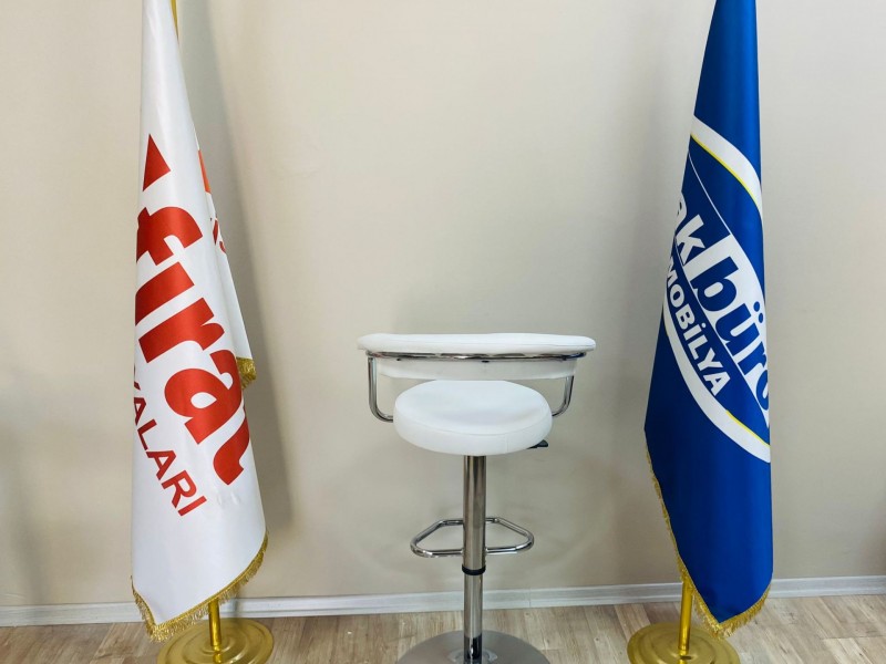 Galleria Bar Sandalye Beyaz Krom Ayak